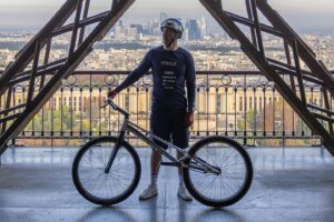 Aurelien Fontenoy Smashes World Record Riding Trials Bike Up the Eiffel Tower!
